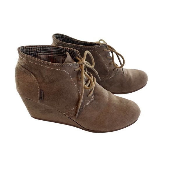 route 66 Emerson Taupe women's size 9M. Brown Wedge booties fabric Upper #83 - Picture 1 of 9